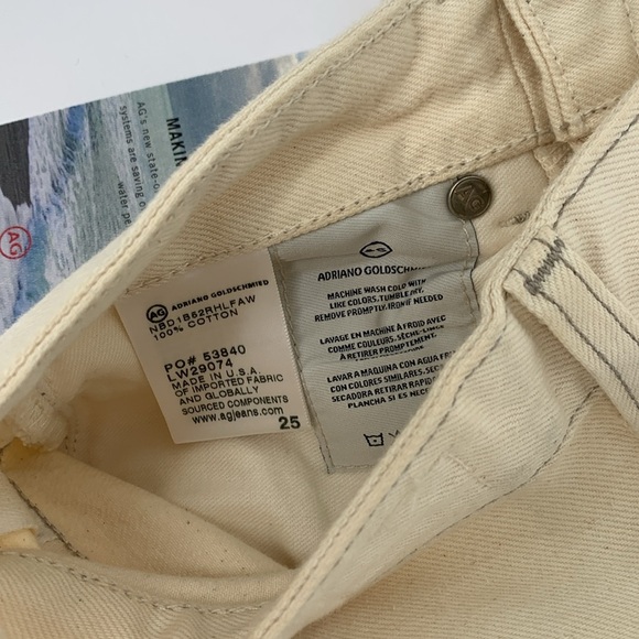 Ag Adriano Goldschmied Kerah high rise long shorts denim tan cotton women new 25 - Picture 6 of 6